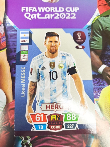 Tarjeta Lionel Messi 36 Hero Adrenalyn Mundial Fifa Qatar