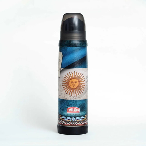 Termo Lumilagro Acero 1 Lt Forrado Cuero Argentino