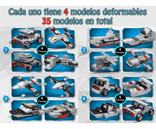 Divertidos Bloques De Construccion Acorazado Robot 35 En 1