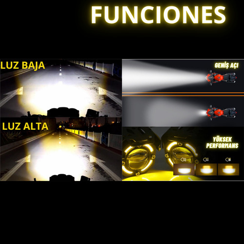 Par Faro Led Premium Exploradora Moto 80w C/ Control Estrobo