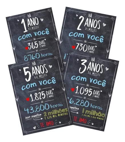 Quadro Comemorativo 1 Ano de Namoro Personalizado Namorados