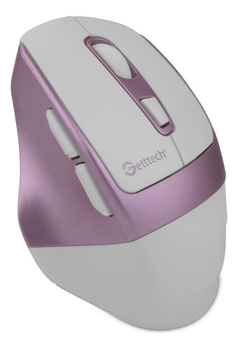 Mouse Ergonómico Getttech 1600dpi Óptico Bluetooth 2.4g Rosa