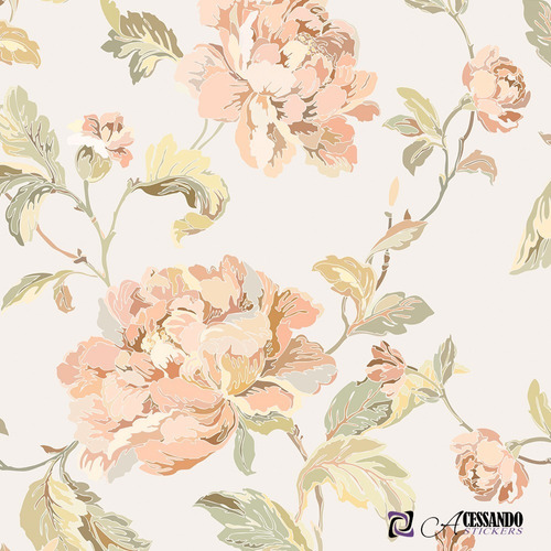 Papel De Parede Vinílico Premium Lavável Florido Floral 230