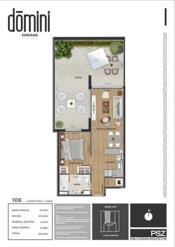 Imagen 7 de 14 de Venta Apartamento 1 Dormitorio Con Patio Centro - Edificio Dómini Soriano