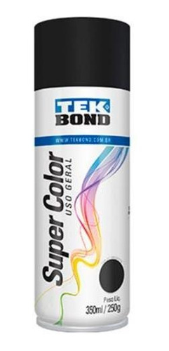 Tinta Spray Preto Fosco 350ml Tekbond Emb. C/ 6