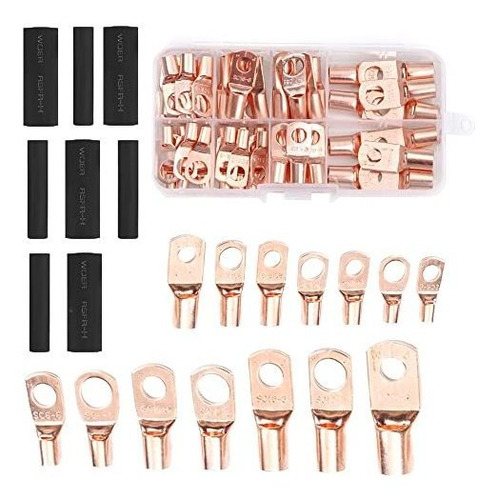 140 Pcs Copper Wire Lugs With Heat Shrink Set