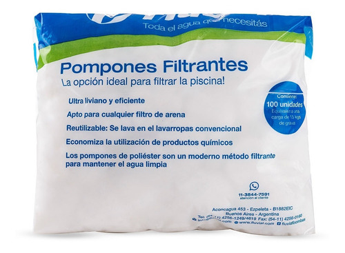 Imagen 2 de 5 de 100 Pompones Fluvial Para Filtro Pileta - Bomba Vulcano