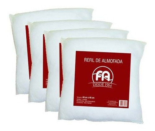 Kit Com 4 Refil Para Enchimento De Almofada 40x40cm