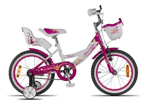 Bicicleta Aurora Princesa R16 Color Blanco/fucsia