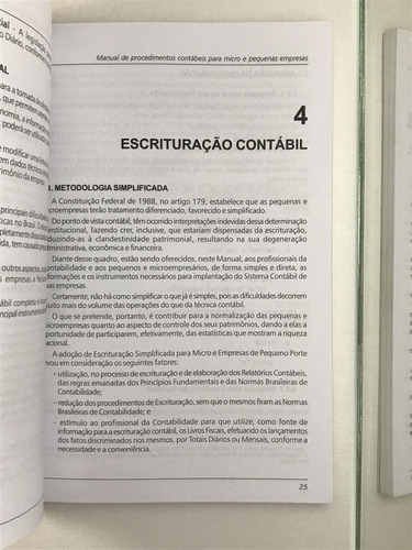 Livro Manual De Procedimentos Contábeis Para Micro E Pequena Empresa - A5