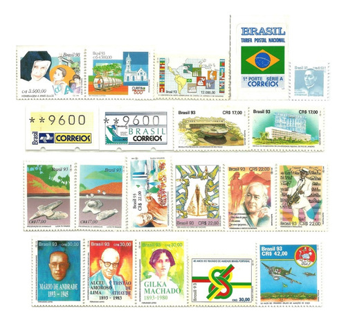 F7289 Brasil 1993 26 Selos Postais C/ Semiautomatos E Bloco