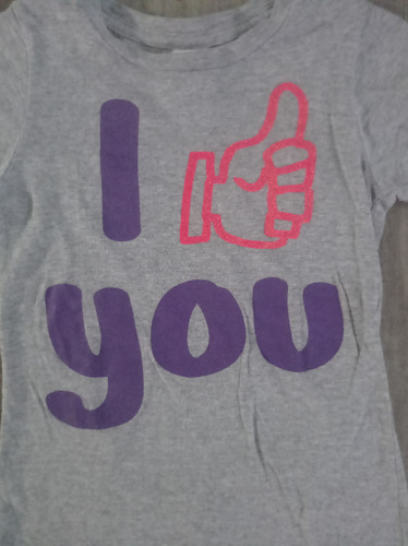 Simply Basic Playera Gris Estampado I Like You Talla 6 Años (Usado)