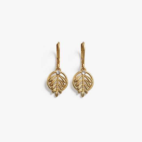 Aretes Hoja Baño De Oro Yanbal