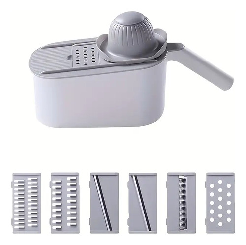 Rallador 6 En 1 Multifuncional Rebanador Con Accesorios Para Cocina Versátil Y Práctico Para Cortar, Rallar Y Rebanar Verduras Y Frutas