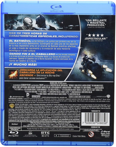 Batman El Caballero De La Noche Asciende Bluray+dvd Película | Meses sin  intereses