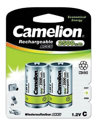 Pilas Camelion Recargable X2 De Tipo C, De 2500mah, Nuevo