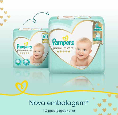 Fraldas Pampers Premium Care