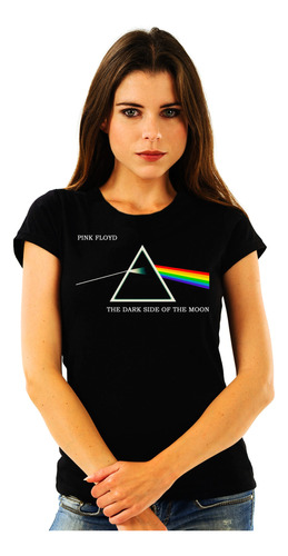 Polera Mujer Pink Floyd Prisma Con Titulo Rock Abominatron 