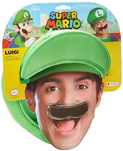 Sombrero Y Bigote Luigi Super Mario Bros Para Adulto Talla