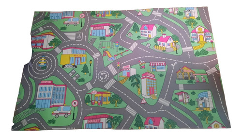 Alfombra Vinilica Infantil Autos Lavable Pista