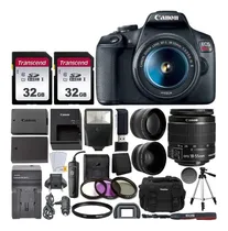 Comprar Canon Eos Rebel T7 - Cámara Réflex Digital Con Ef-s 18-55 Mm F\u002F3.5-5.6 Es Lente Stm + Tarjeta De Memoria De 64 Gb + Lente Gran Angular Y Teleobjetivo + Trípode De Vídeo + Batería Y Cargador Extra