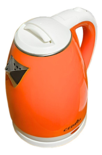 Chaleira Elétrica Inox 1.8l Jarra 220v Potência De 1500w Cor Laranja Cedros Ced-2022 Com Base Rotatória Aquecedor De Água Desligamento Automático Café Chá Chimarrão