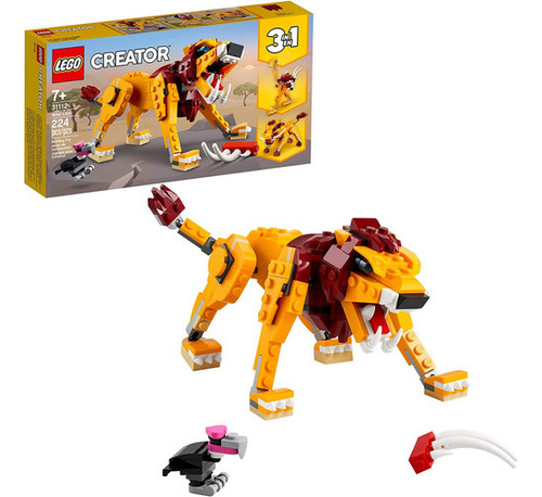 Brinquedo De Montar Creator 3 Em 1 Leão Selvagem Lego Quantidade de peças 224