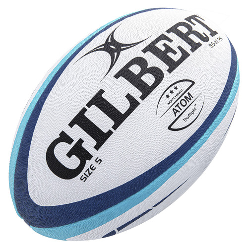 Pelota Rugby Gilbert Match Atom N°5 Reglamentaria Truflight Color Blanco Celeste