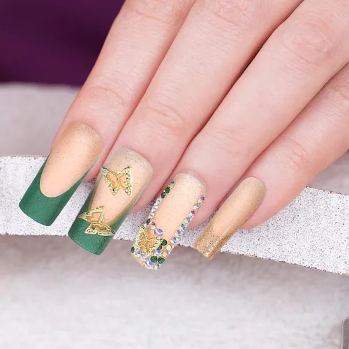 24 Pegatinas Reutilizables Para Uñas: Purpurina Para Ataúd C