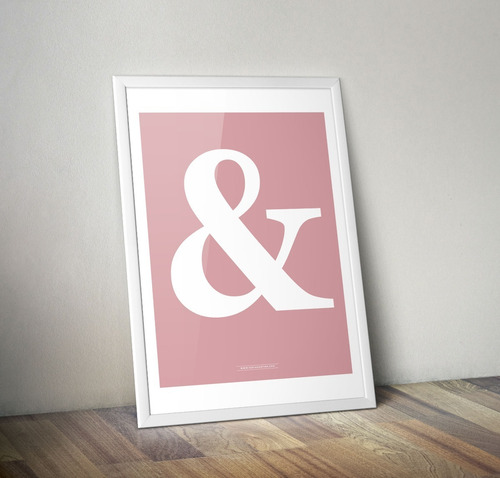 Poster Ampersand Pink. Lámina Impresa P/ Cuadro Tipo Nórdico