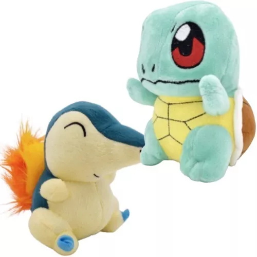 Kit 4 Pokémons Pelúcia 15cm Squirtle Bulbasaur Pikachu Mew