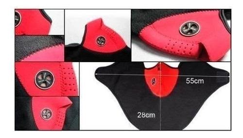 Mascara De Neopreno Moto Bici Para El Frio Color Rojo