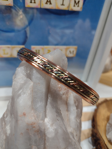 Pulsera Cobre Macizo De La India Magnética ( 4 Imánes) Cobre 7 Cm 7 Cm