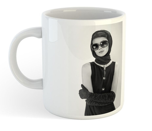 Taza De Ceramica Audrey Hepburn Diva Glam Gafas Moda