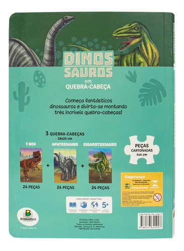 Dinossauros Em Quebra-cabeça, De (ilustrado(es) Por) Belli Studio. Editorial Todolivro Distribuidora Ltda., Capa Dura Em Português, 2020