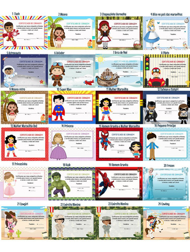 Certificado De Coragem Personalizado Pequeno - 100 Unidades