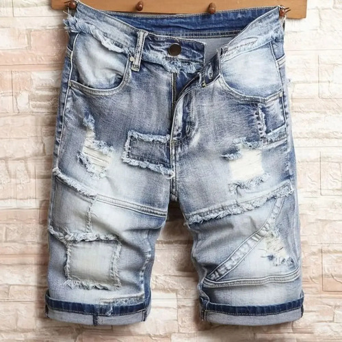 Pantalones Cortos De Mezclilla Para Hombre, Modernos, Ajusta