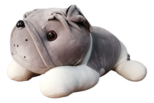 Peluche Perro Bulldog Gris 32cm De Largo