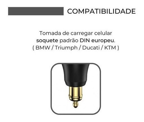 Imagem 3 de 3 de Carregador Duplo Usb + Usb Tipo C Moto Bmw Triumph
