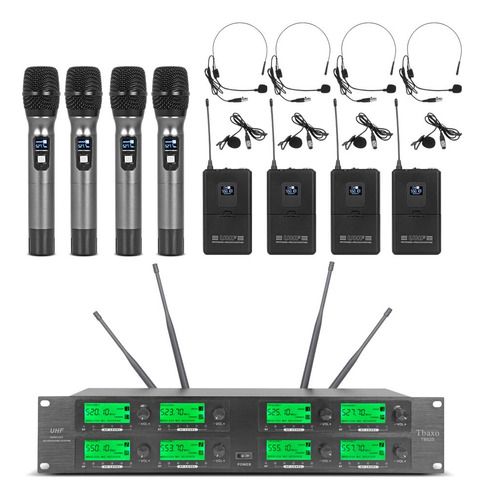 Sistema De Micrófono Inalámbrico De Frecuencia A, Micróf. Color Negro