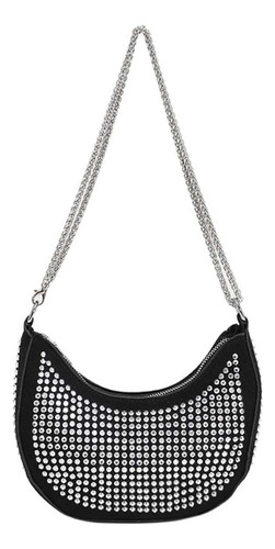 Bolsos De Hombro Con Strass En Forma De Media Luna De Moda P