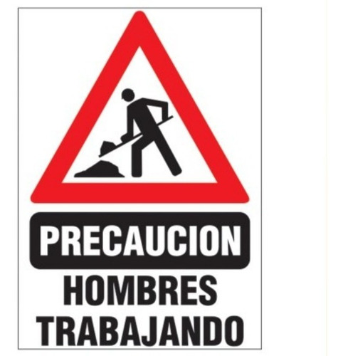 Cartel De Señalizacion Precaucion Hombres Trabajando 50x70cm