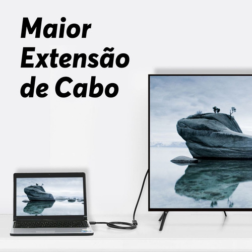 Cabo Extensor HDMI Macho para Fêmea 3 Metros 4K Full HD 1080p Blindado Alta Velocidade Áudio e Vídeo Compatível com TV, Notebook, Projetor, Receptor e Console