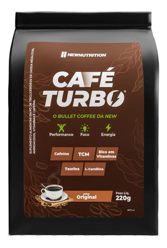 Café Turbo Em Pó 220g New Nutrition Sabor:natural