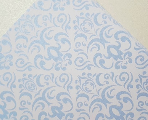 Papel Perolizado Arabesco Azul 180g A4 20 Folhas