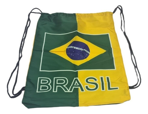 Mochila Saco Esporte Academia Unisex Bandeira Do Brasil Cor Verde/amarela