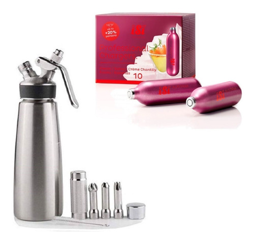 Sifon Crema Chantilly Dispensador 1 L A/inox + 10 Cargas