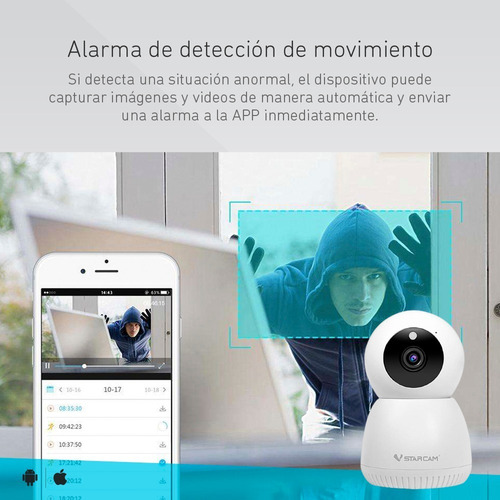 Imagen 5 de 9 de Camara Ip Wifi Inalambrica Motorizada Domo Hd Seguridad P2p Dvr Ir Sd Vstarcam