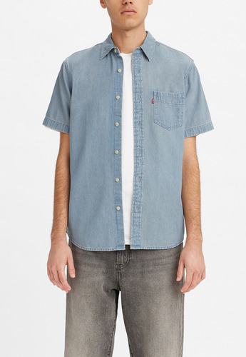 Camisa Hombre Lisa Azul Levis