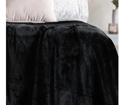 Cobertor Polar Queen Size Suave Frazada Calientita Negra